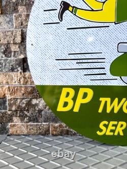 Vintage BP Two-Stroke Service Heavy Metal Sign XL 19.7 (50cm)