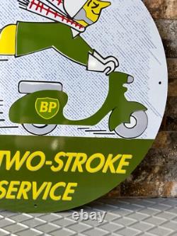 Vintage BP Two-Stroke Service Heavy Metal Sign XL 19.7 (50cm)