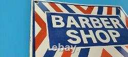 Vintage Barber Shop Porcelain Gas Service Station General Store Pump Sign