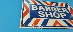 Vintage Barber Shop Porcelain Gas Service Station General Store Pump Sign