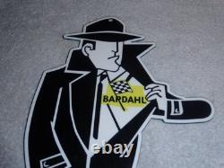 Vintage Bardahl Motor Oil Additive Burglar Thief 12 Metal Gasoline Sign! Racing