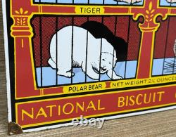 Vintage Barnum's Animal Crackers Porcelain Sign Gas Station Oil Pump Nabisco