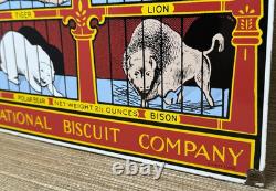 Vintage Barnum's Animal Crackers Porcelain Sign Gas Station Oil Pump Nabisco