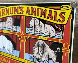 Vintage Barnum's Animal Crackers Porcelain Sign Gas Station Oil Pump Nabisco