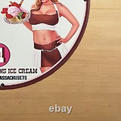 Vintage Baskin-robbins Ice Cream Porcelain Sign Store Service Station Pump Plate