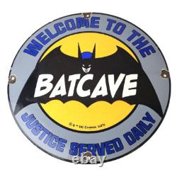 Vintage Batman Sign Bat Cave DC Comics Toys Porcelain Gas Sign