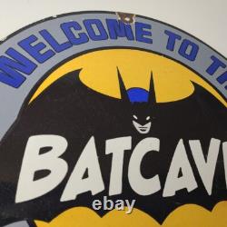 Vintage Batman Sign Bat Cave DC Comics Toys Porcelain Gas Sign