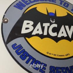 Vintage Batman Sign Bat Cave DC Comics Toys Porcelain Gas Sign