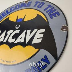 Vintage Batman Sign Bat Cave DC Comics Toys Porcelain Gas Sign