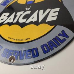Vintage Batman Sign Bat Cave DC Comics Toys Porcelain Gas Sign