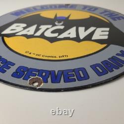 Vintage Batman Sign Bat Cave DC Comics Toys Porcelain Gas Sign
