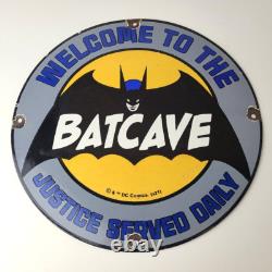 Vintage Batman Sign Bat Cave DC Comics Toys Porcelain Gas Sign