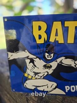 Vintage Batman Soap Porcelain Sign 12x8