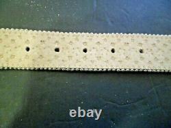 Vintage Bb Simon Belt Clear Ice Crystal Silver White Leather Signed