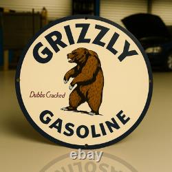 Vintage Bear Oil Company Grizzly Gasoline Heavy Metal Sign 19.7 (50cm)