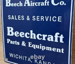 Vintage Beechcraft Aircraft Porcelain Sign Stearman Airplane Gas Oil Hangar Vintage Beechcraft Aircraft Porcelain Sign Stearman Airplane Gas Oil Hangar