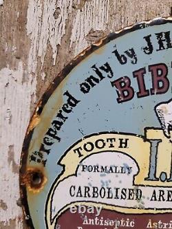 Vintage Bibbings Porcelain Sign Tooth Power Dental Dentist Medicine Pharmacy