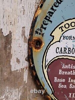 Vintage Bibbings Porcelain Sign Tooth Power Dental Dentist Medicine Pharmacy
