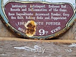 Vintage Bibbings Porcelain Sign Tooth Power Dental Dentist Medicine Pharmacy