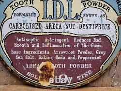 Vintage Bibbings Porcelain Sign Tooth Power Dental Dentist Medicine Pharmacy