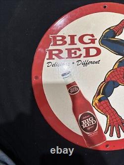 Vintage Big Red Soda Porcelain Spider Man Gas Oil Beverage Drink Garage Ad Sign