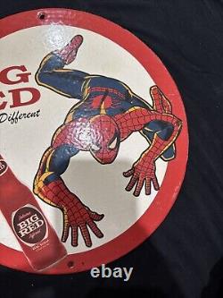 Vintage Big Red Soda Porcelain Spider Man Gas Oil Beverage Drink Garage Ad Sign