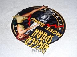 Vintage Bigger Spark More Bang Woman? & Plug 12 Metal Big Gasoline & Oil Sign