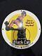Vintage Black Cat Cigarettes Pinup Girl Porcelain Gas Oil Pump Store Garage Sign