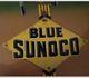Vintage Blue Sunoco Gas Pump Porcelain Sign Original Very Rare L@@k