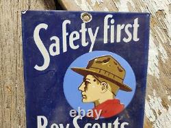 Vintage Boy Scouts Of America Porcelain Sign Join Your Local Troop Camping Club