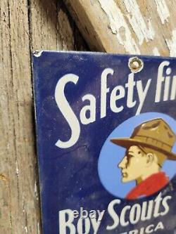 Vintage Boy Scouts Of America Porcelain Sign Join Your Local Troop Camping Club