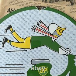 Vintage Bp Two-stroke Service Motor Oil Gasoline 12 Inch Porcelain Enamel Sign