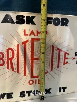 Vintage Britelite Oil Porcelain Enamel Sign From Glassgow 14.5 X 10 Ex Cond