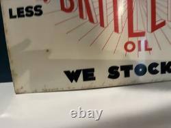 Vintage Britelite Oil Porcelain Enamel Sign From Glassgow 14.5 X 10 Ex Cond