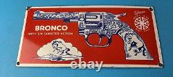 Vintage Bronco Kilgore Toys Sign Porcelain Advertisement Store Gas Pump Sign