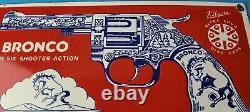 Vintage Bronco Kilgore Toys Sign Porcelain Advertisement Store Gas Pump Sign