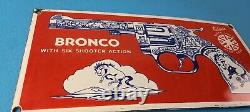 Vintage Bronco Kilgore Toys Sign Porcelain Advertisement Store Gas Pump Sign