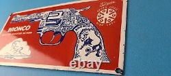 Vintage Bronco Kilgore Toys Sign Porcelain Advertisement Store Gas Pump Sign