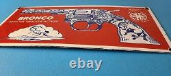 Vintage Bronco Kilgore Toys Sign Porcelain Advertisement Store Gas Pump Sign