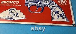 Vintage Bronco Kilgore Toys Sign Porcelain Advertisement Store Gas Pump Sign
