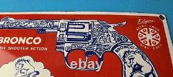 Vintage Bronco Kilgore Toys Sign Porcelain Advertisement Store Gas Pump Sign
