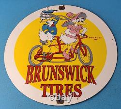 Vintage Brunswick Tires Porcelain Donald Duck Gas Service Station Pump Sign
