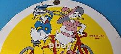Vintage Brunswick Tires Porcelain Donald Duck Gas Service Station Pump Sign