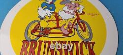 Vintage Brunswick Tires Porcelain Donald Duck Gas Service Station Pump Sign