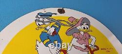 Vintage Brunswick Tires Porcelain Donald Duck Gas Service Station Pump Sign