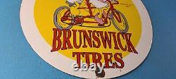 Vintage Brunswick Tires Porcelain Donald Duck Gas Service Station Pump Sign