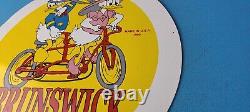 Vintage Brunswick Tires Porcelain Donald Duck Gas Service Station Pump Sign