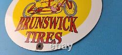 Vintage Brunswick Tires Porcelain Donald Duck Gas Service Station Pump Sign
