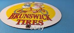 Vintage Brunswick Tires Porcelain Donald Duck Gas Service Station Pump Sign