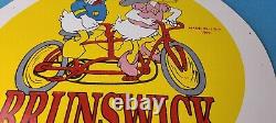 Vintage Brunswick Tires Porcelain Donald Duck Gas Service Station Pump Sign